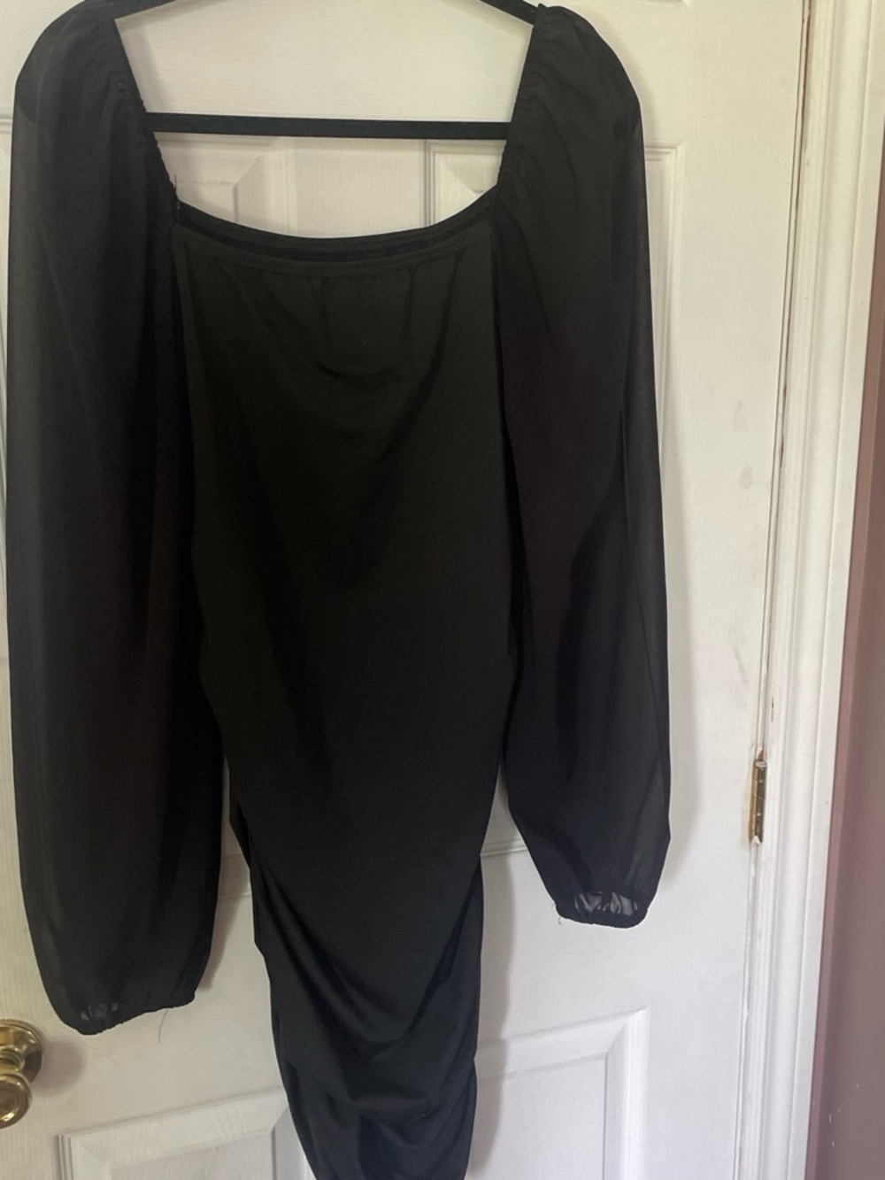 SHEIN Black Long Sleeve Off-Shoulder Dress